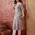 Women sea green cotton sequin emroidery work kurta set