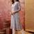 Women sea green cotton sequin emroidery work kurta set