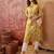 Women yellow cotton sequin emroidery work kurta set