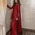 Women red silk sequin emroidery work kurta set