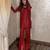 Women red silk sequin emroidery work kurta set