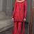 Women red silk sequin emroidery work kurta set