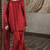 Women red silk sequin emroidery work kurta set