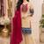 Women beige silk sequin emroidery work kurta set