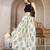 Cream floral printed cotton flared maxi skirt for women