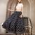 Green floral printed cotton flared maxi skirt for women