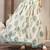 Cream floral printed cotton flared maxi skirt for women