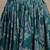 Teal floral printed cotton flared maxi skirt for women