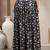 Blue floral printed cotton flared maxi skirt for women