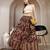 Wine floral printed cotton flared maxi skirt for women
