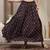 Blue floral printed cotton flared maxi skirt for women