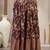Wine floral printed cotton flared maxi skirt for women