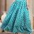 Sky-blue floral printed cotton flared maxi skirt for women