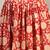 Red floral printed cotton flared maxi skirt for women