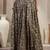 Green floral printed cotton flared maxi skirt for women