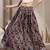 Blue floral printed cotton flared maxi skirt for women