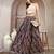 Blue floral printed cotton flared maxi skirt for women