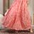 Pink floral printed cotton flared maxi skirt for women