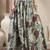 Green floral printed cotton flared maxi skirt for women