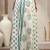 Teal floral printed cotton flared maxi skirt for women