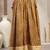 Yellow floral printed cotton flared maxi skirt for women