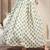 Green floral printed cotton flared maxi skirt for women