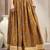 Yellow floral printed cotton flared maxi skirt for women