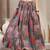 Blue floral printed cotton flared maxi skirt for women