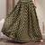 Green floral printed cotton flared maxi skirt for women