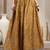 Yellow floral printed cotton flared maxi skirt for women