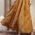 Yellow floral printed cotton flared maxi skirt for women