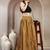 Yellow floral printed cotton flared maxi skirt for women