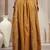 Yellow floral printed cotton flared maxi skirt for women