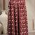 Maroon graphic printed cotton flared maxi skirt for women