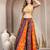 Multicolor color blocked cotton flared maxi skirt for women