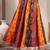 Multicolor color blocked cotton flared maxi skirt for women