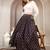 Blue floral printed cotton flared maxi skirt for women
