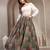 Multicolor floral printed cotton flared maxi skirt for women