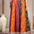 Multicolor color blocked cotton flared maxi skirt for women