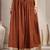 Brown printed cotton flared maxi skirt for women