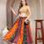 Multicolor color blocked cotton flared maxi skirt for women