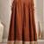Brown printed cotton flared maxi skirt for women