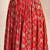 Red floral printed cotton flared maxi skirt for women