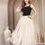 White plain cotton flared maxi skirt for women