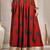 Orange graphic printed cotton flared maxi skirt for women