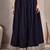 Blue plain cotton flared maxi skirt for women