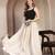 White plain cotton flared maxi skirt for women