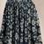 Black floral printed cotton flared maxi skirt for women