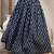 Blue floral printed cotton flared maxi skirt for women