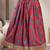 Blue floral printed cotton flared maxi skirt for women